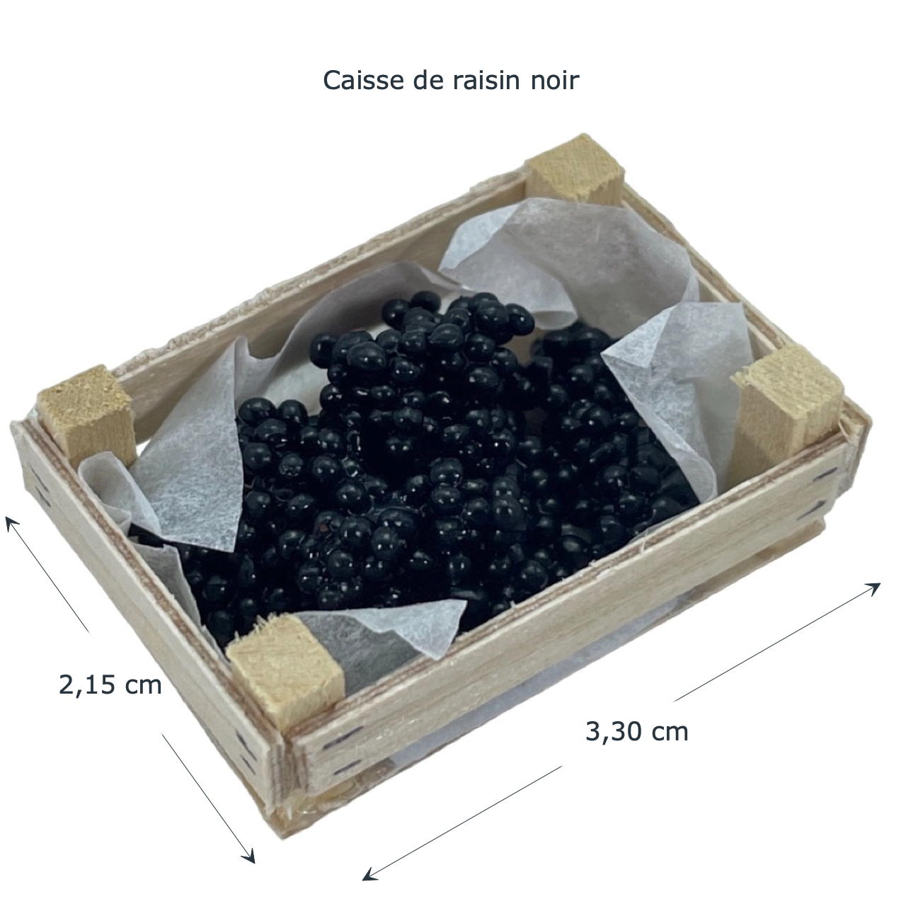 Cagette bois de raisin noir miniature artisanale.