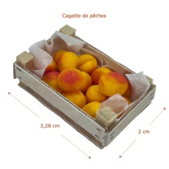 Alternative view of Pêches dans une cagette bois.