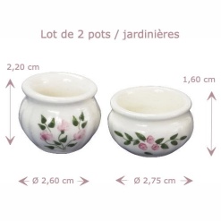 Alternative view of Pots en céramique - décor fleurs