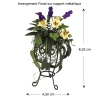 Arrangement floral sur support metallique