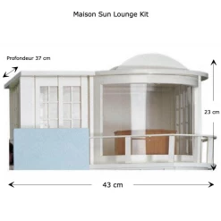 Kit 'Maison Sun Longe' en bois, échelle 1:12, prêt à assembler et personnaliser SA-0097