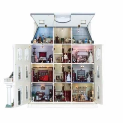 Maison de poupée Grosvenor Hall - miniature de luxe à l'échelle 1:12, style palladien.