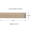 Dimensions plinthes bois brut miniature 1/12e longueur 45 cm largeur 1,60 cm épaisseur 0,37 cm