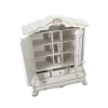 Armoire miniature blanche style français 1:12, détails dorés élégants, parfaite pour collection de maisons de poupée.