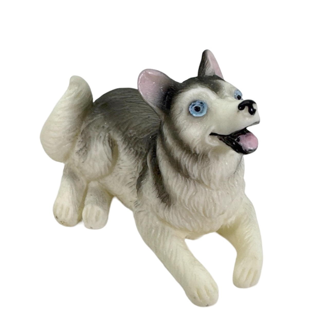 Figurine Husky Sibérien miniature à l'échelle 1:12 pour collectionneurs