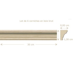 Corniche-en-bois-brut-lot-de-six-Materiel-de-construction-pour-maison-de-poupee-miniature-echelle-1-12e-SA-7016