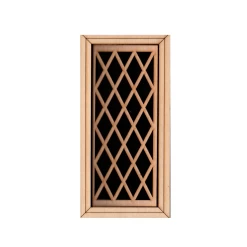 Fenêtre à battant miniature en bois avec motif en treillis diamant pour maison de poupée à l'échelle 1:12, matériel de construction décoratif.