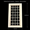 Fenêtre bois 32 carreaux miniature échelle 1/12e vue principale avec dimensions