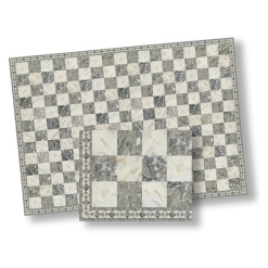 Alternative view of Carrelage sol - Damier imitation marbre beige et gris