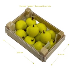 Alternative view of Pommes Golden dans une cagette bois