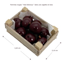 Alternative view of Pommes rouges dans une cagette bois