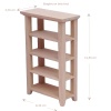 Étagère miniature en bois brut 1:12 pour maison de poupée, parfaite pour ranger et présenter livres et accessoires miniatures.
