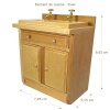 Meuble évier miniature en bois avec robinets dorés pour maison de poupée, échelle 1:12.