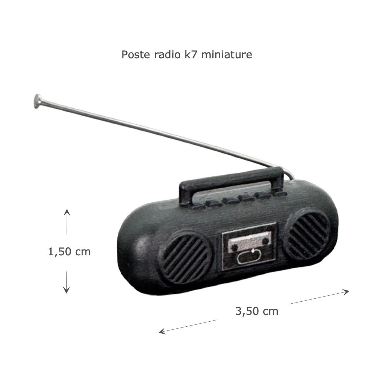 Poste radio k7 miniature rétro pour maison de poupée 1:12.