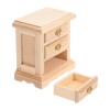 Table de nuit miniature en bois brut avec poignées dorées, idéale pour ajouter une touche rustique à toute chambre de maison de poupée, échelle 1:12.