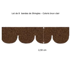 Tuiles shingles écailles brun pour toiture maison de poupée 1/12