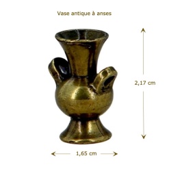 Vase antique doré miniature avec finition vieillie pour décor maison de poupée 1:12