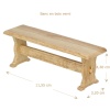 Banc en bois verni pour maison de poupée, style rustique et élégant, parfait pour ajouter une touche de charme à toute scène miniature.