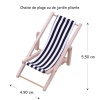 Chaise pliante miniature noire rayée pour maison de poupée, échelle 1:12.