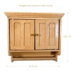 Étagère de cuisine en bois verni pour maison de poupée, 2 portes, 1 étagère