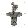 Fontaine de jardin miniature avec chérubins, en style classique, idéale pour décoration de maisons de poupée.