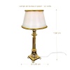 Lampe de bureau à poser dorée avec abat-jour blanc pour maison de poupée, 12 volts.