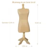 Mannequin pour couture en bois brut miniature, accessoire pour maison de poupée échelle 1:12