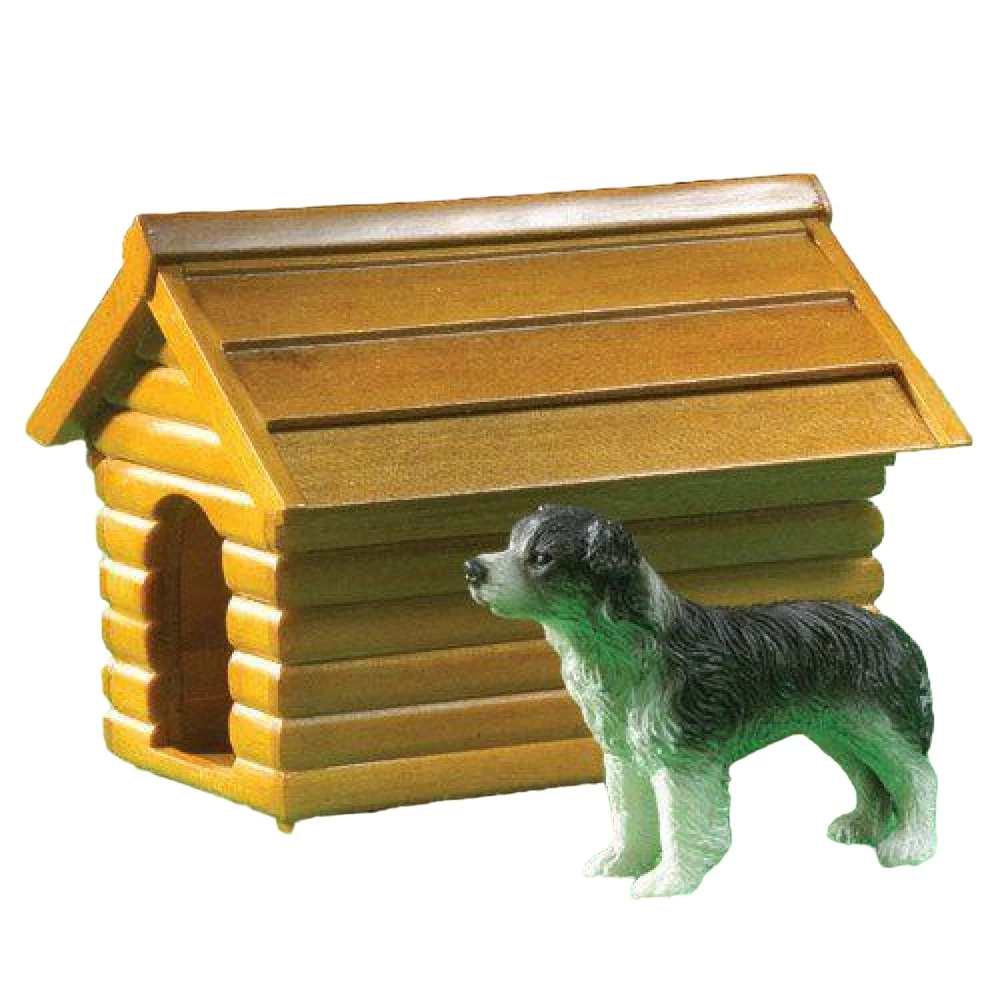 Niche en bois pour chien miniature.