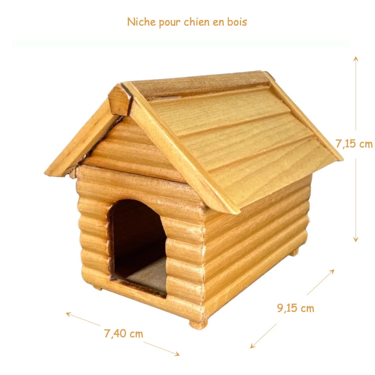 Niche en bois pour chien miniature.