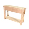 Table de hall en bois brut pour maison de poupée, dimensions : 7,60 cm x 2,50 cm x 5,25 cm