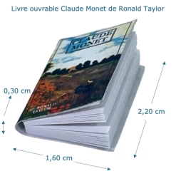 Livre Claude Monet miniature ouvrable pour maison de poupée.