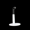 Support blanc pour poupée miniature de 15 cm en plastique et métal.
