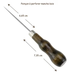 Poinçon à perforer avec manche en bois