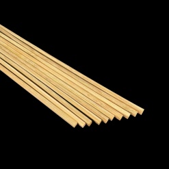 10 baguettes en bois foncé à section carrée 4,8 mm et longueur 300 mm pour bricolage miniature