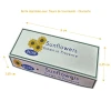 Fleurs de tournesols miniatures en boîte imprimée ouvrante pour maison de poupées.