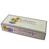 Fleurs de tournesols miniatures en boîte imprimée ouvrante pour maison de poupées.