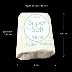 Paquet de papier toilette miniature blanc pour maison de poupée. 2,50 x 2 cm - Épaisseur 0,90 cm