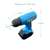 Perceuse sans fil miniature de coloris bleu pour maisons de poupées à l’échelle 1:12.