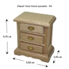 Chevet trois tiroirs ouvrants en bois pin vue principale avec mesures