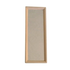 Miroir miniature avec cadre en bois brut, parfait pour décoration maison de poupée à l’échelle 1/12ᵉ, à poser verticalement ou horizontalement.