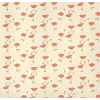 Papier coquelicot rouge miniature sur fond jaune clair pour maison de poupée. Élégance et simplicité de pose.