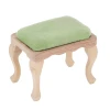 Tabouret en bois brut pieds galbés pour maisons victoriennes miniatures