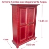 armoire miniature bois acajou vue de côté 1/12e avec dimensions