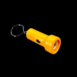 Lampe torche miniature orange artisanale avec cordon de suspension. vue principale