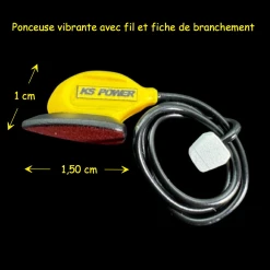 Ponceuse vibrante jaune miniature avec fil pour maison de poupée échelle 1:12.Avec dimensions