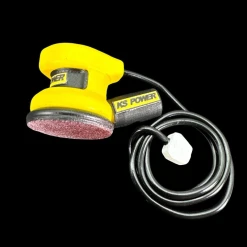 Ponceuse vibrante orbitale miniature jaune avec fil pour maison de poupée échelle 1:12.Vue principale