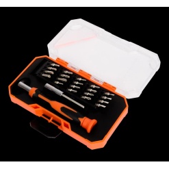 Tournevis de précision avec embouts dans coffret ouvert pour petits travaux