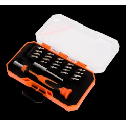 Tournevis de précision avec embouts dans coffret ouvert pour petits travaux