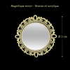 Cadre miroir miniature rond en bronze pour maison de poupée à l’échelle 1:12. Réalisme et charme vintage assurés.Avec dimensions