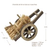 Charette de foin miniature en bois avec bottes de foin, accessoire de ferme pour maison de poupée.Avec dimensions